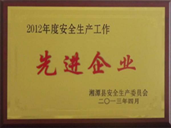 2012年度安全生产工作先进单位